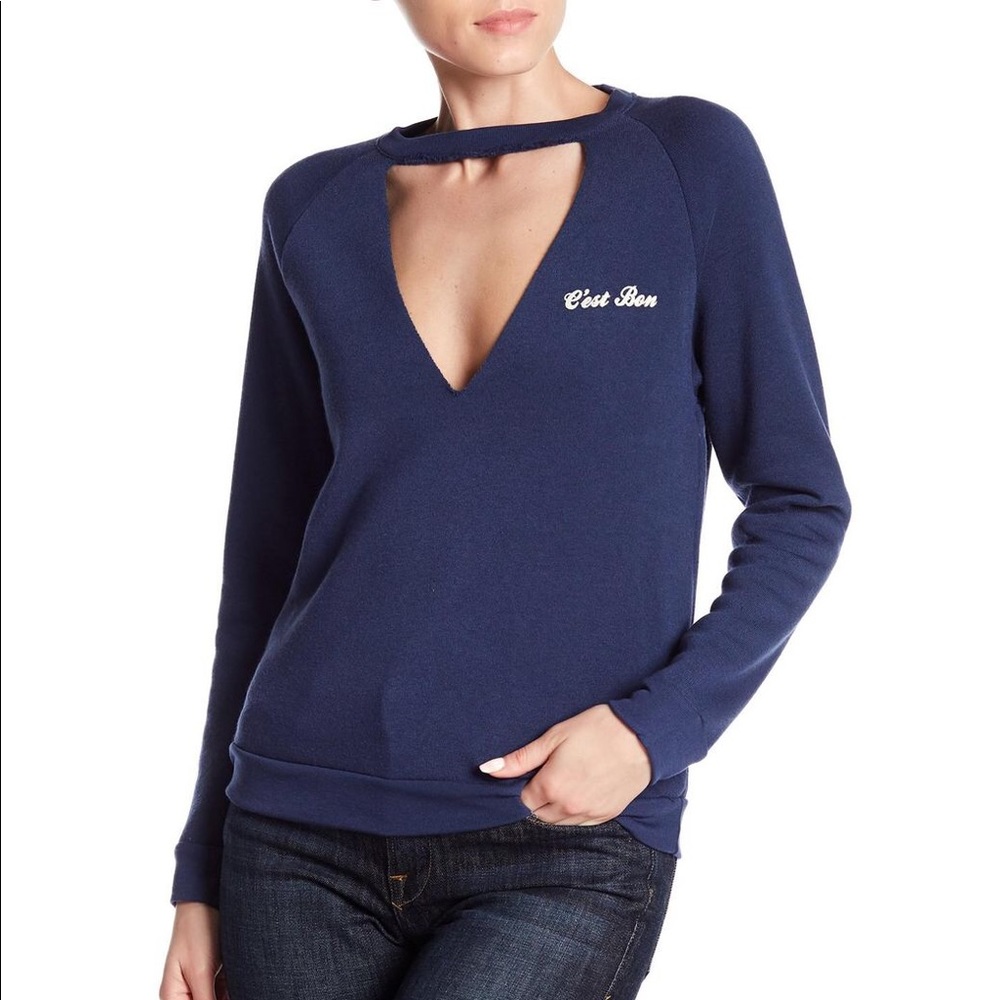 PST C'est Bon Cutout Fleece Sweatshirt